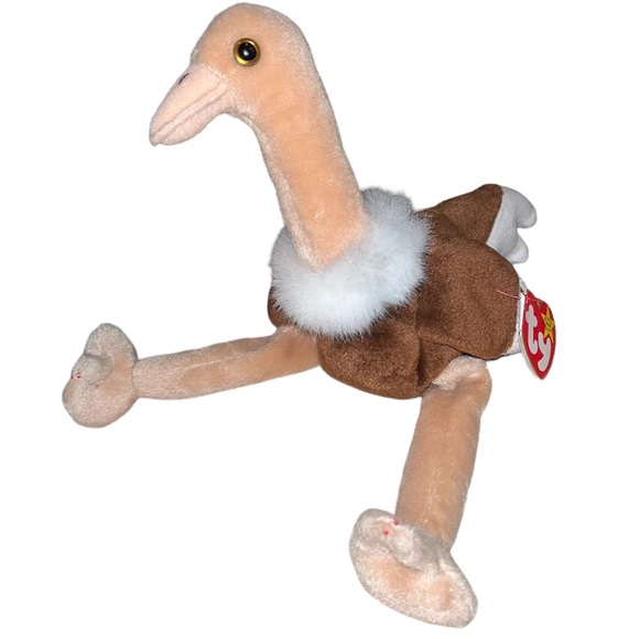NWT BEANIE BABY Vintage 1997 RARE Stretch Ostrich with TAG ERRORS!!!